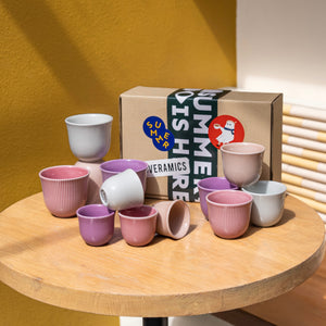 (Loveramics Gift Set) "Mauve" Morn Embossed Tasting Cup Set